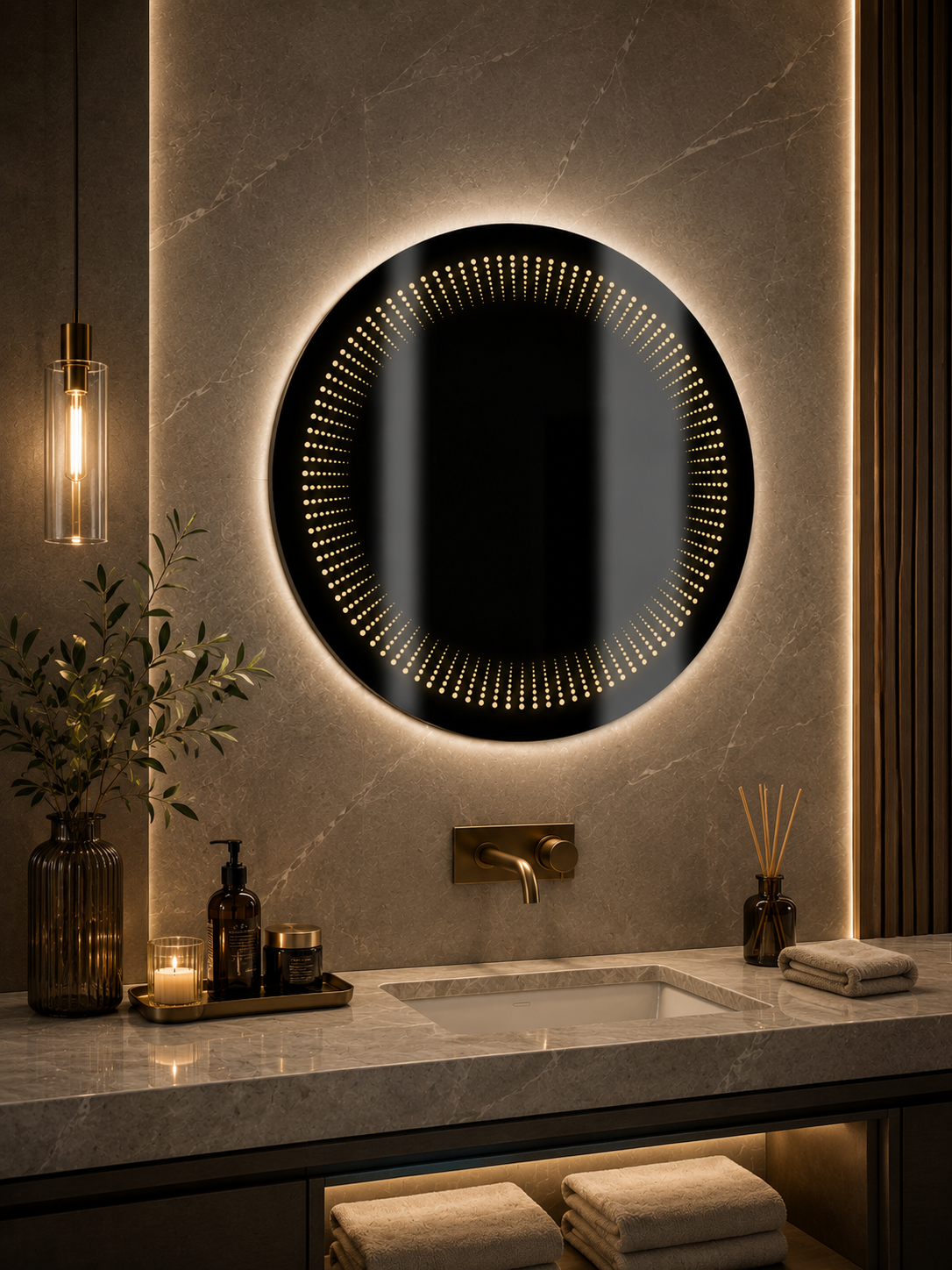 LD-1005 - Round Shape Illusion Mirror with backlight