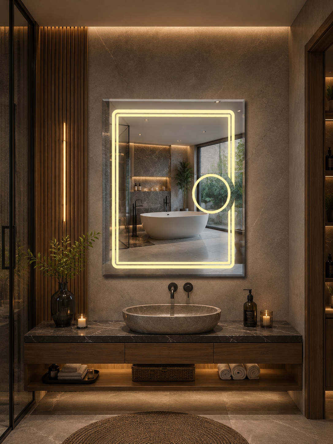 DG-135M- LED Mirror with Magnifying Mirror with 5x or 3x Zoom