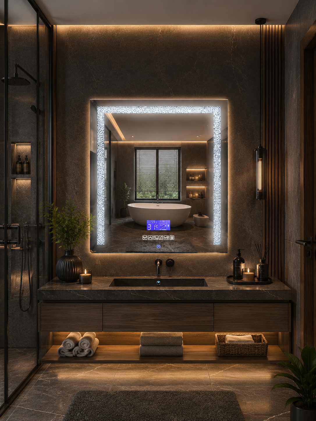 DG-145DM- LED Mirror with Diamonds