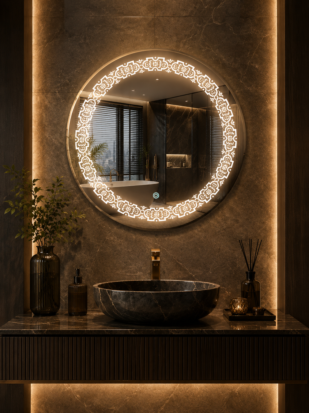 DG-154LE- LED Mirror with Leaser Etching Design