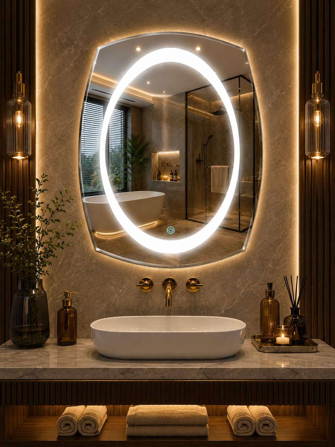 DG-157LE- LED Mirror with Leaser Etching Design