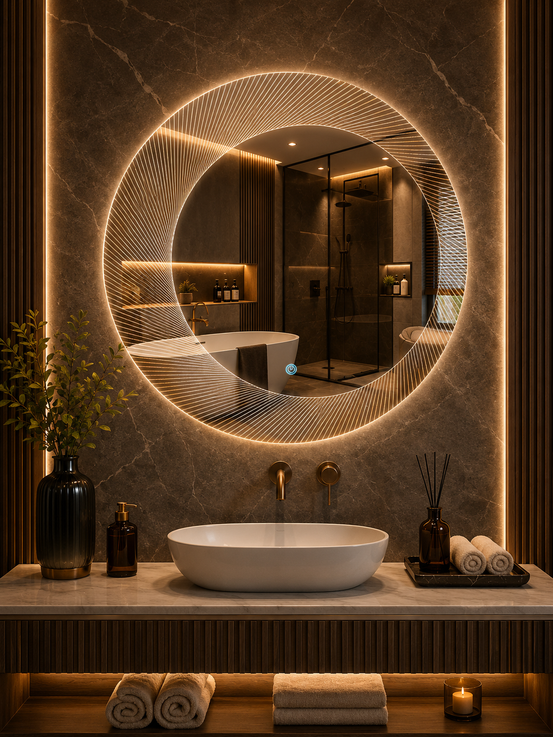 DG-159LE- LED Mirror with Leaser Etching Design
