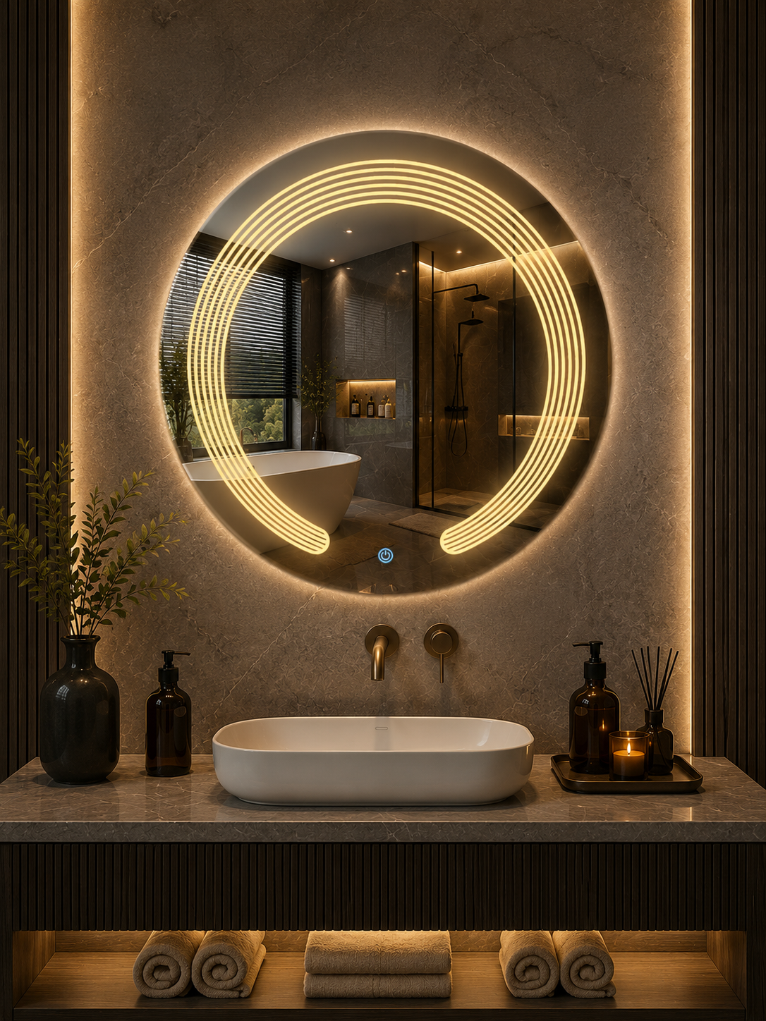 DG-164OS- LED Mirror with Leaser Etching Design