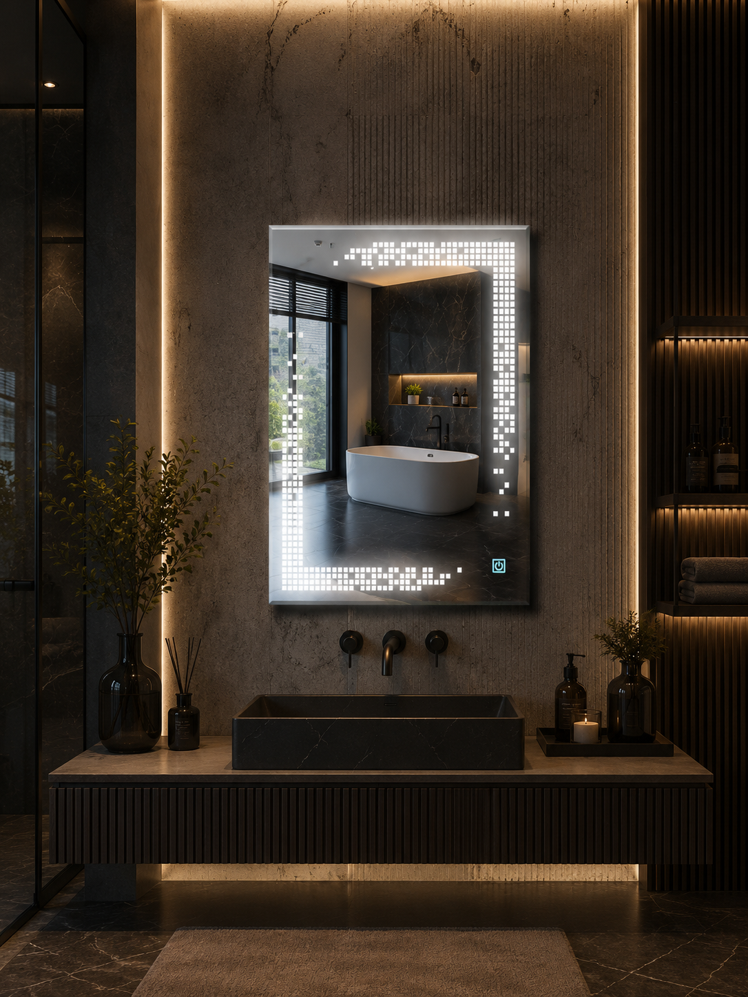 DG-167- LED Mirror with Leaser Etching Design