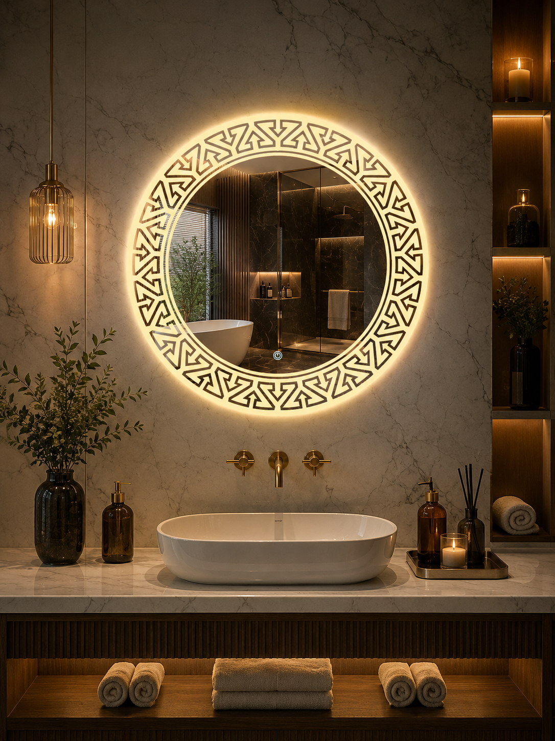 DG-168SG- LED Mirror with Leaser Etching Design