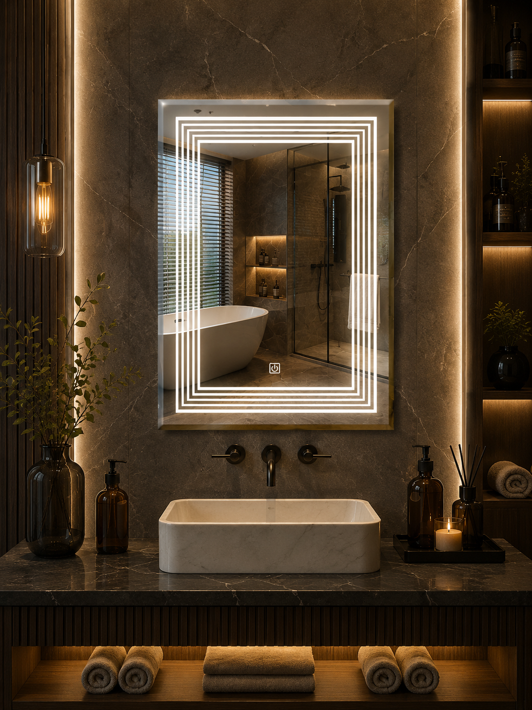 DG-172- LED Mirror with Leaser Etching Design