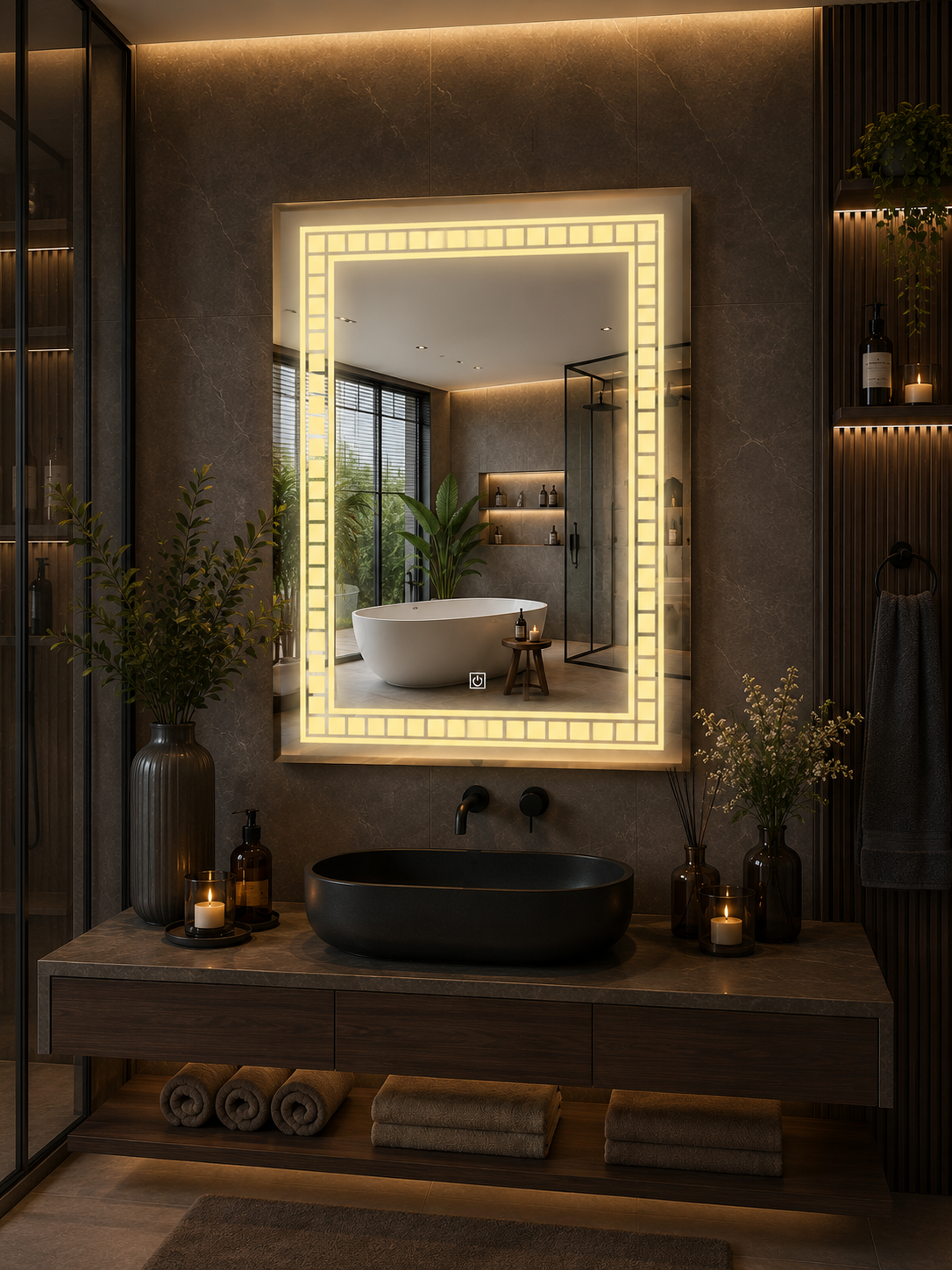 DG-172- LED Mirror with Leaser Etching Design