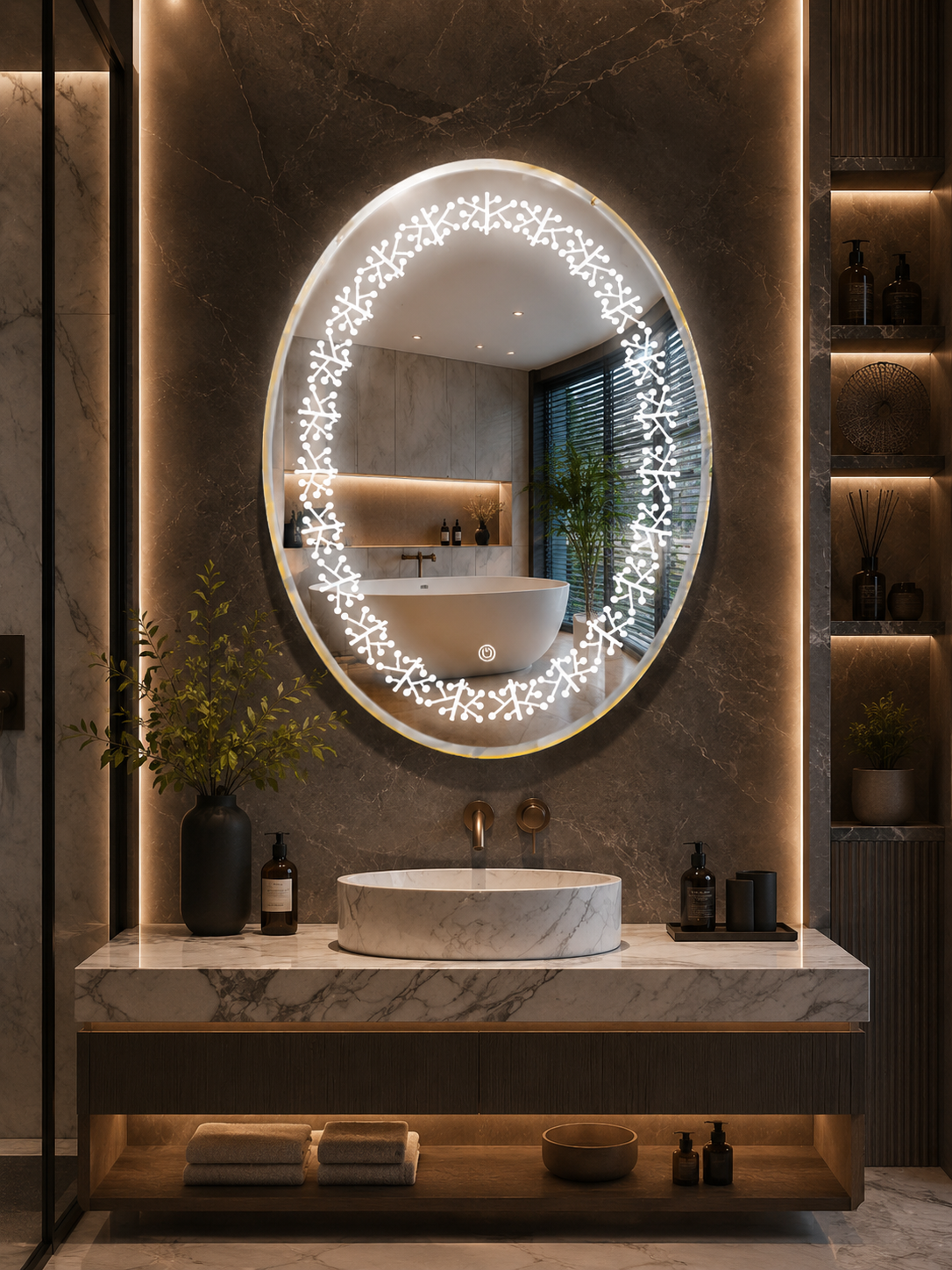 DG-178- LED Mirror with Leaser Etching Design