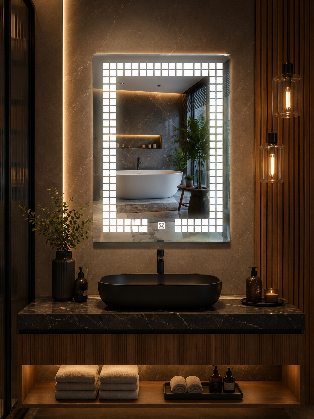 DG-184- LED Mirror with Leaser Etching Design