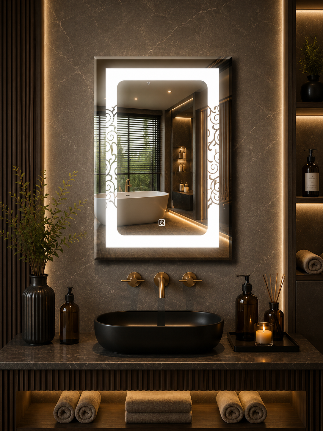 DG-185- LED Mirror with Leaser Etching Design