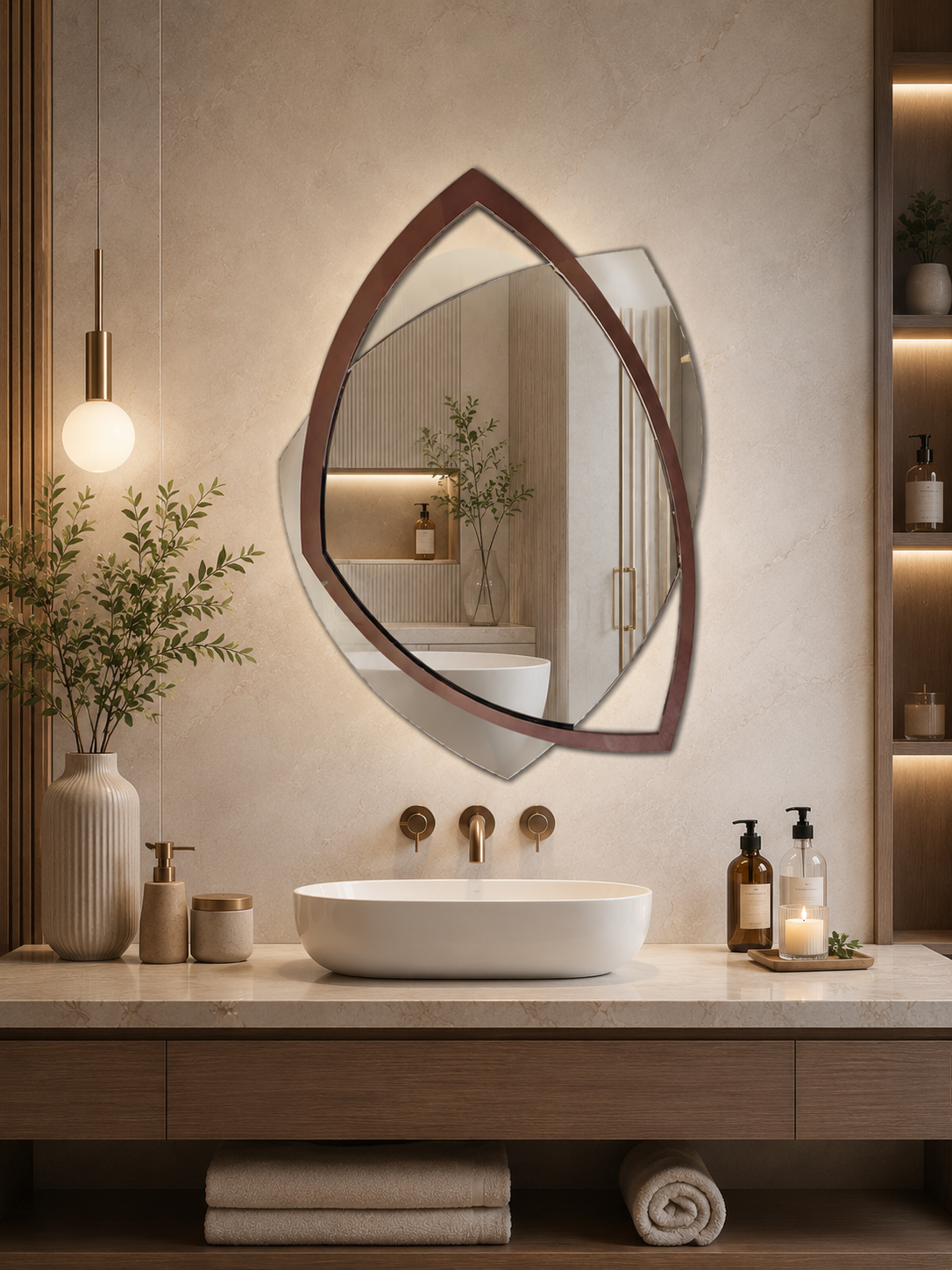 PG 10035 asymmetric Shape SS PVD Mirror
