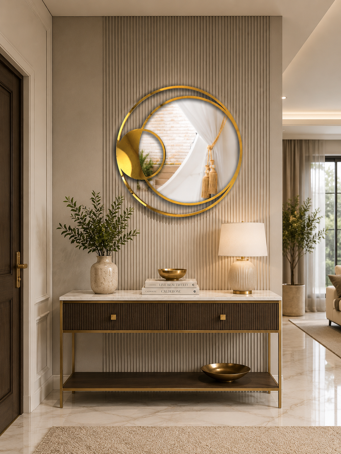 PG 10007 Triple Layer SS PVD Round Shape Mirror
