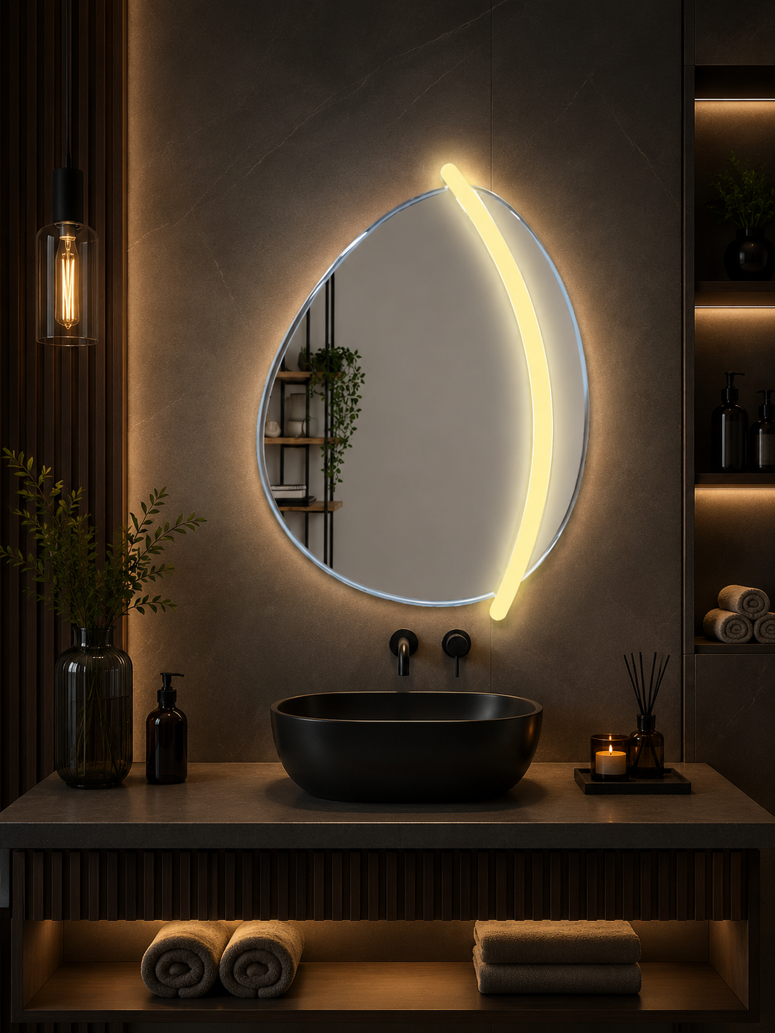 DG-113A - Geometric shape Acrylic Border LED Mirror