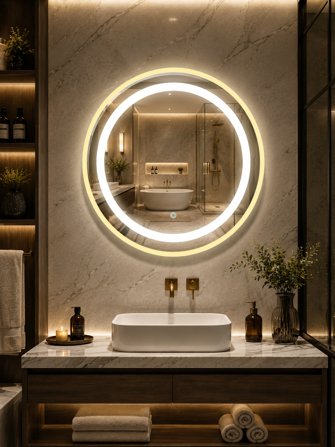 DG-130A - Round Shape Acrylic LED Mirror