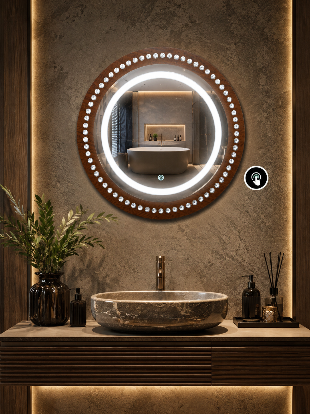 DG-146DM- LED Mirror with Diamonds