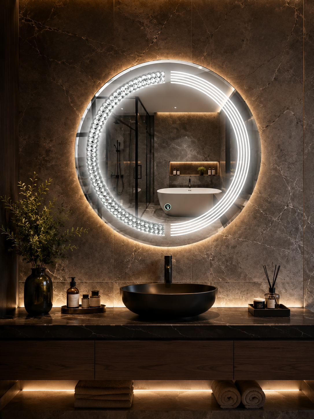 DG-147DM- LED Mirror with Diamonds