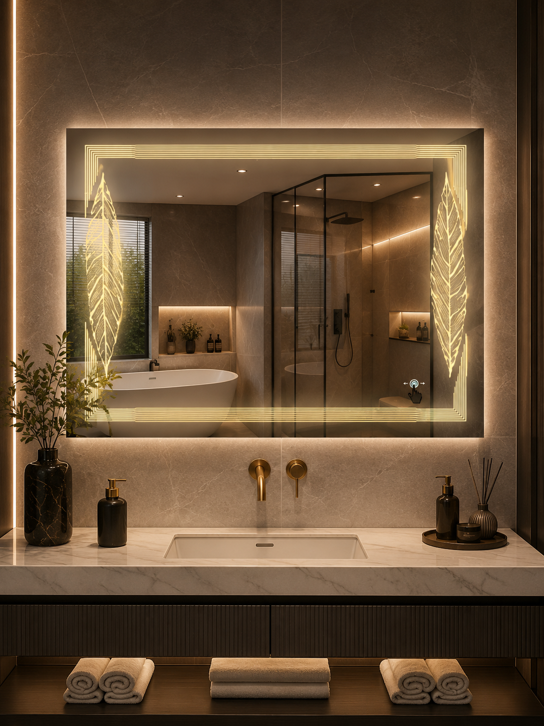 DG-155LE- LED Mirror with Leaser Etching Design
