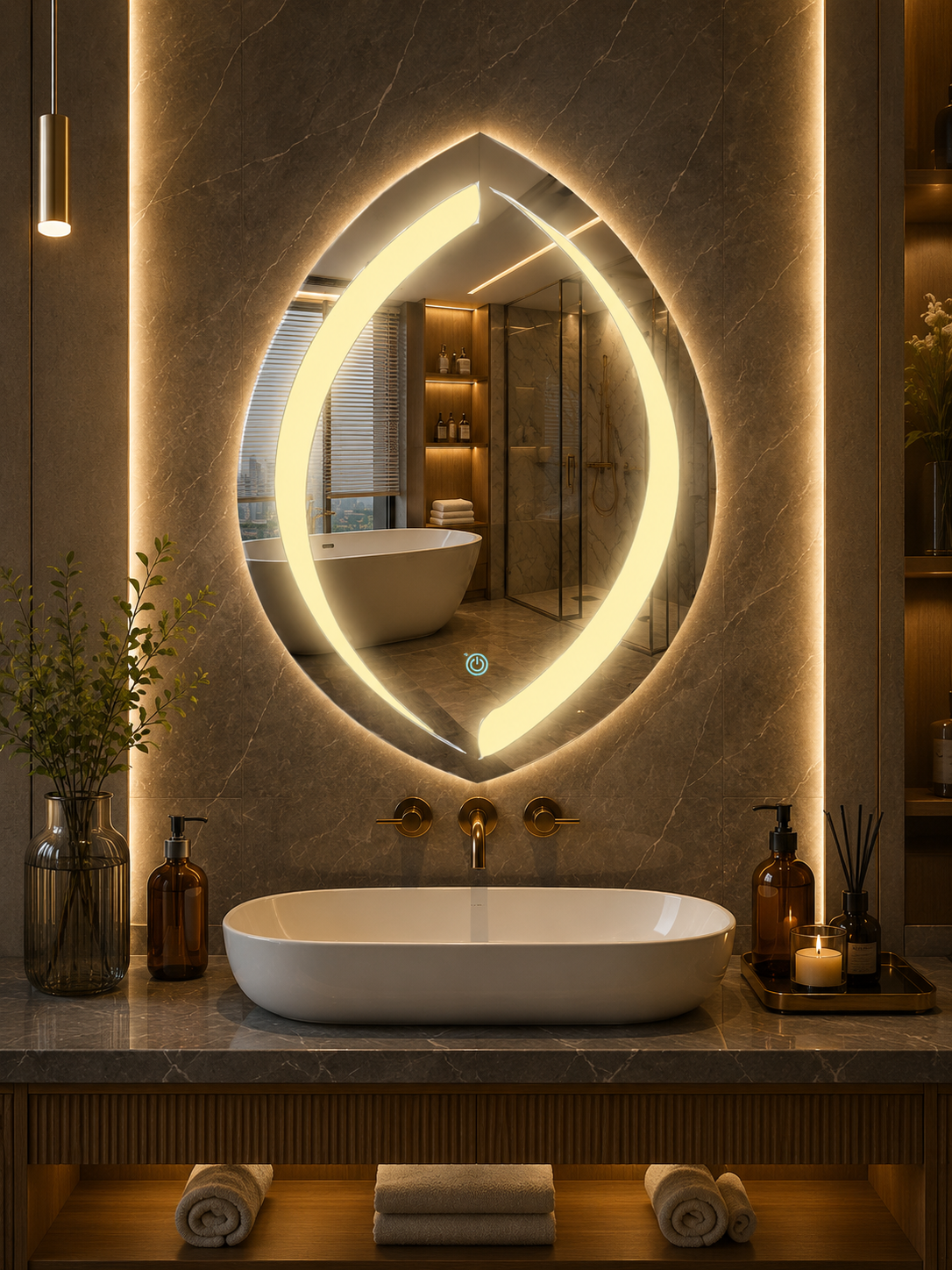 DG-158LE- LED Mirror with Leaser Etching Design