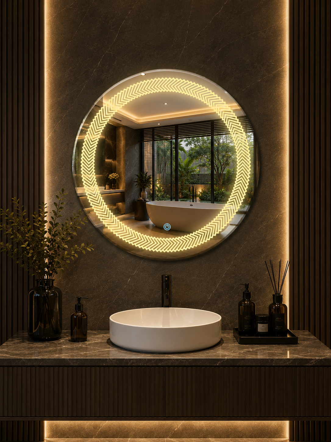 DG-160LE- LED Mirror with Leaser Etching Design