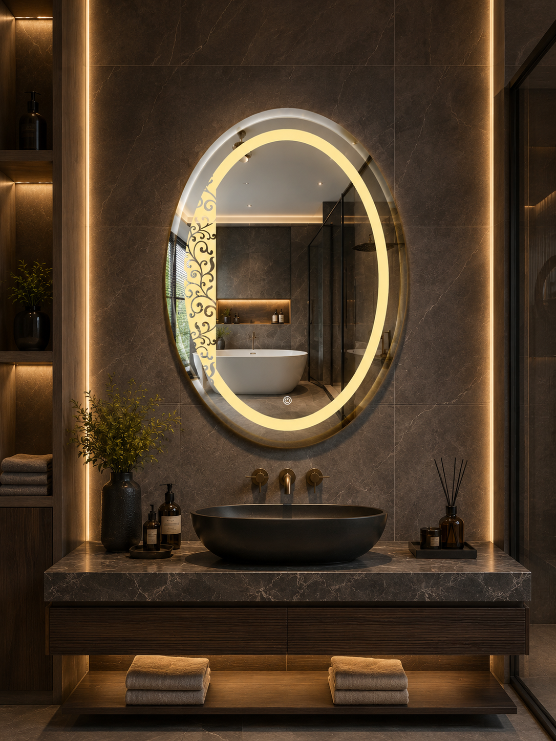 DG-180- LED Mirror with Leaser Etching Design